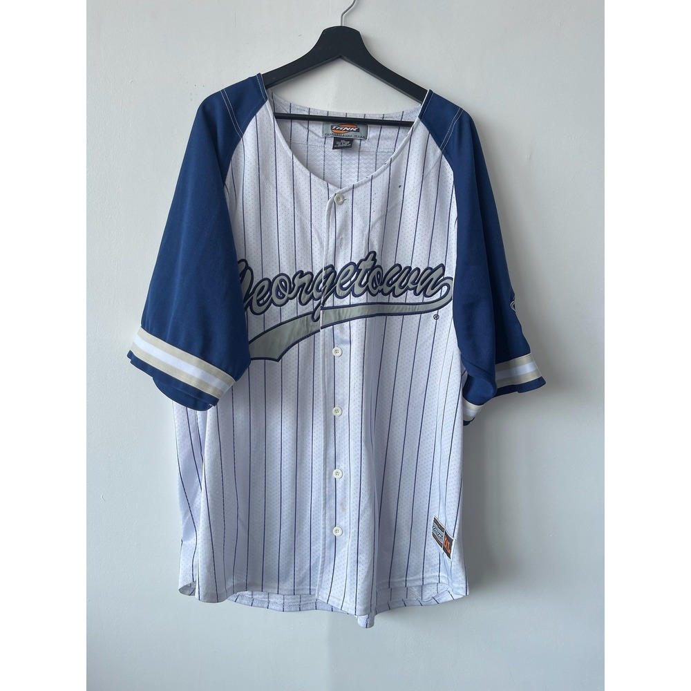 Vintage Tank Georgetown Hoyas Jersey Mens 2XL NCAA Baseball Pinstripe Tank Top